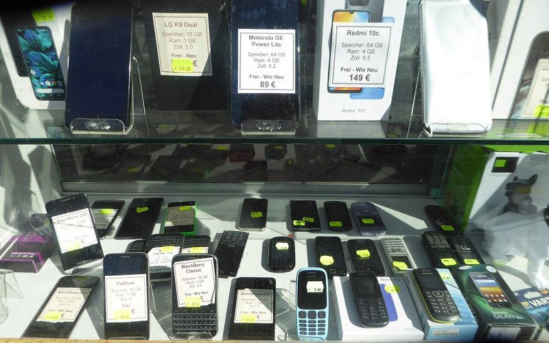 Escaparate de teléfonos móviles